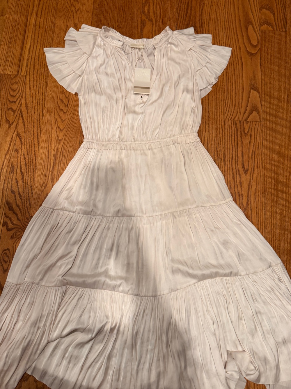 Ulla Johnson White Strapless Tiered Ruffle Dress